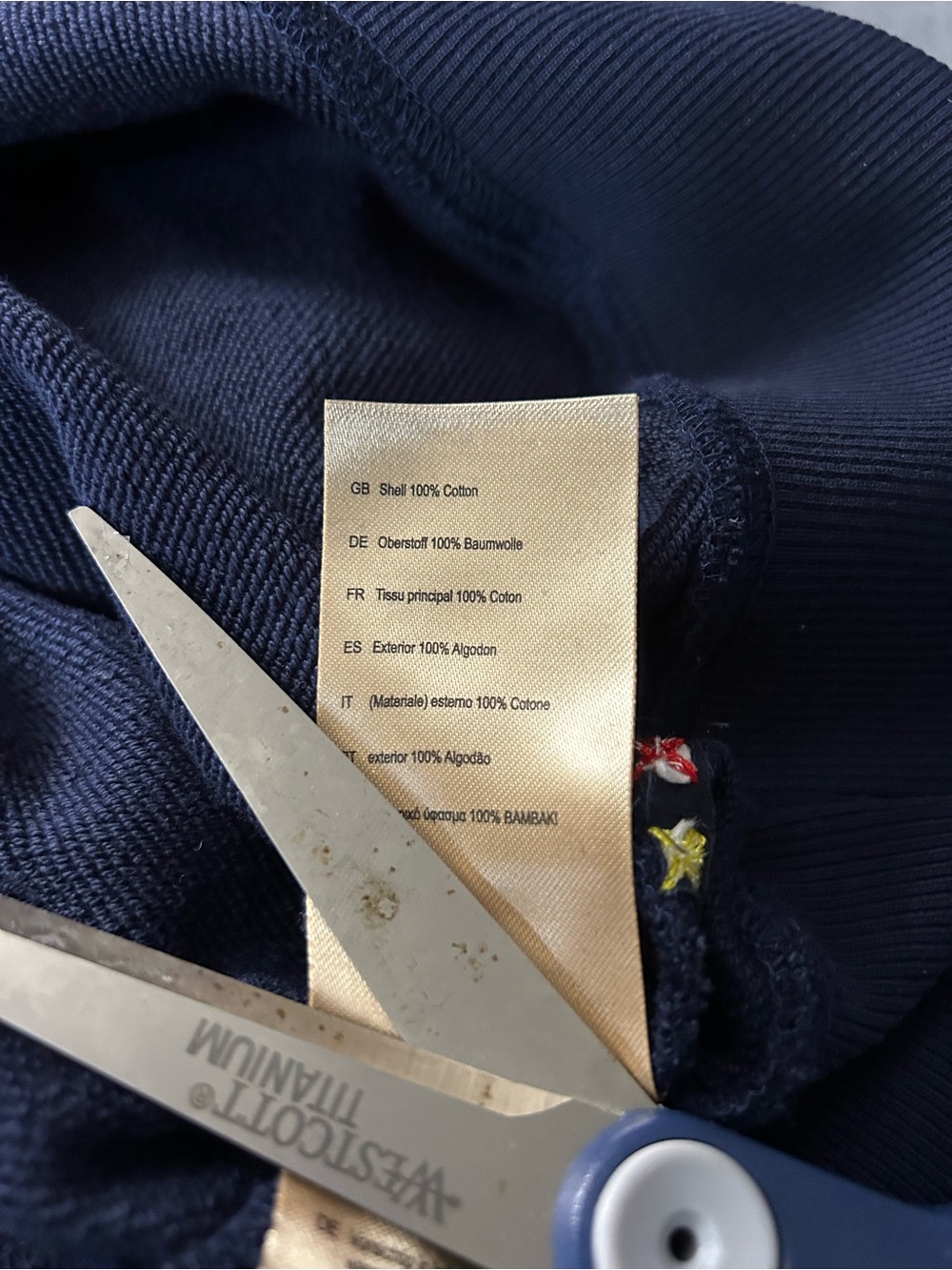 Scotch & Soda Navy Sweatshirt with Yellow Embroidered Script - Picture 4 of 8